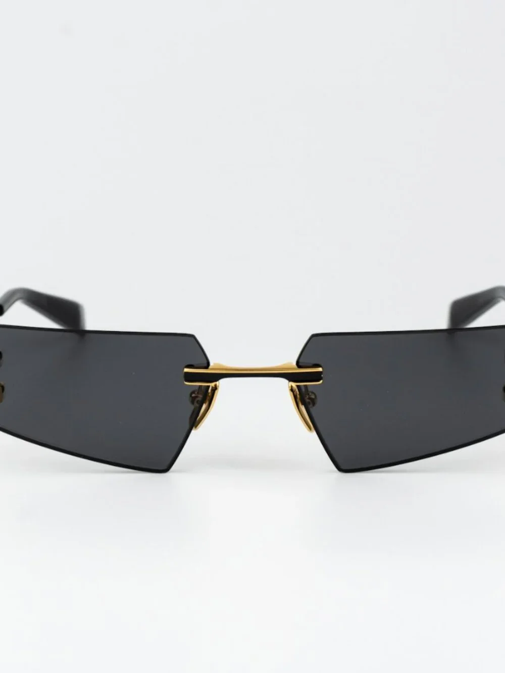 Balmain Men Sunglasses Titanium Gold Black Grey Geometric FIXE BPS-123A-54